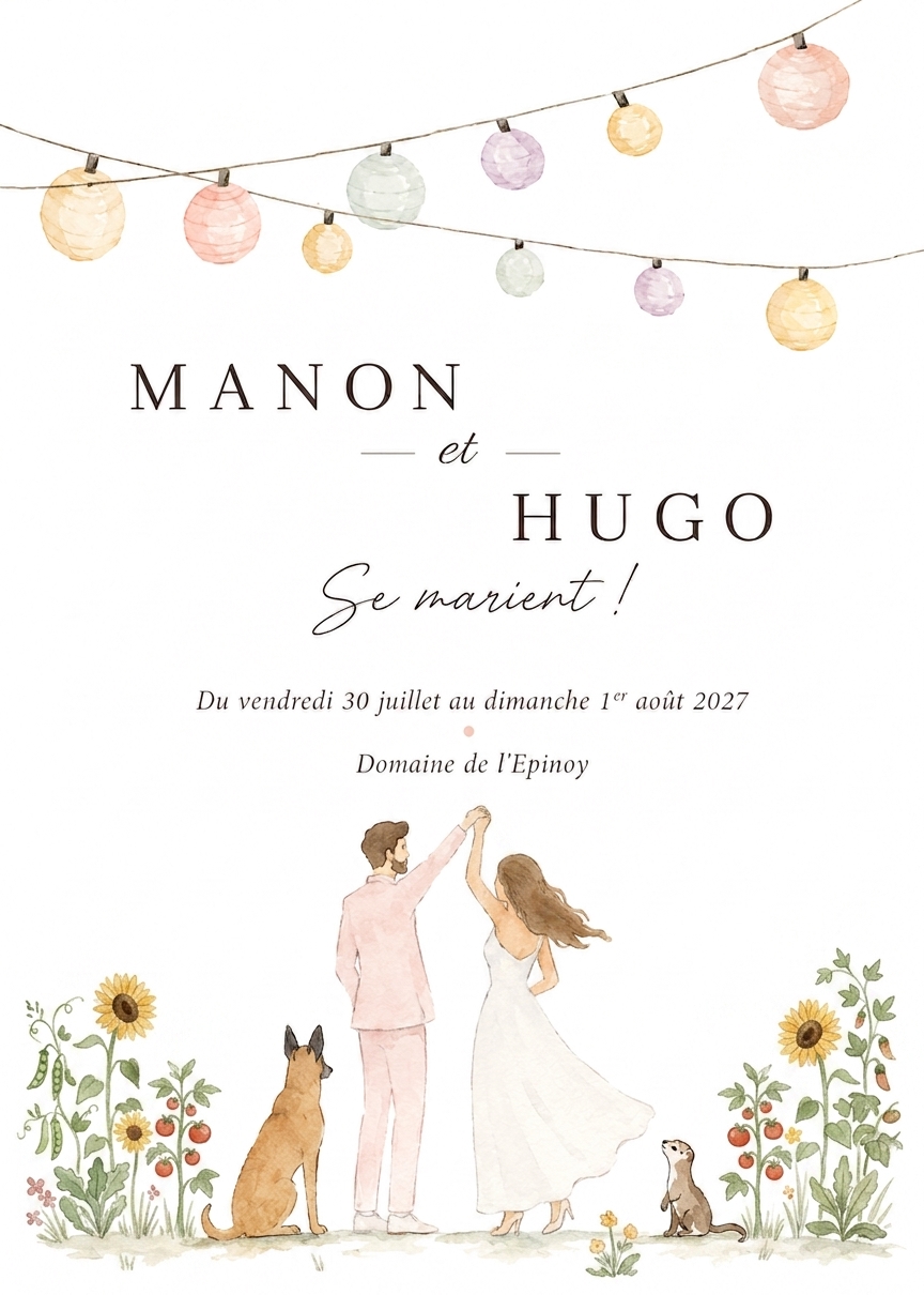 Illustration aquarelle de l'invitation